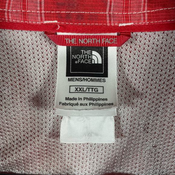 The North Face Button Up Shirt Men's XXL Red Plaid Mesh Breathable Trail Camping - Picture 6 of 12